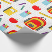 Schullehrer Muster farbenfroh Geschenkpapier (Ecke)
