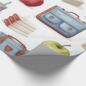 Schullehrer Muster farbenfroh Geschenkpapier (Ecke)