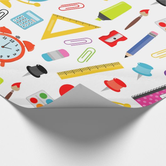 Schullehrer Muster farbenfroh Geschenkpapier (Ecke)