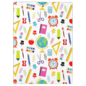 Schullehrer Muster farbenfroh Klemmbrett (Rückseite)