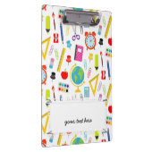 Schullehrer Muster farbenfroh Klemmbrett (Rechts)