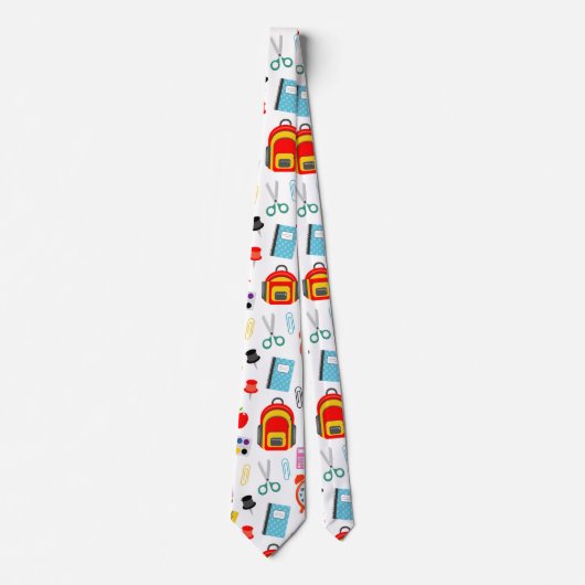 Schullehrer Muster farbenfroh Krawatte (Vorderseite)