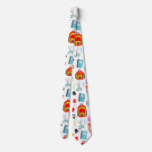 Schullehrer Muster farbenfroh Krawatte (Rückseite)