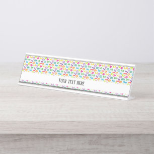 Schullehrer Muster farbenfroh Schreibtischnamensplakette