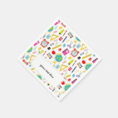 Schullehrer Muster farbenfroh Serviette (Ecke)