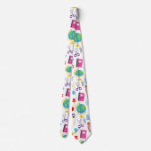Schullehrer Muster farbig Krawatte (Rückseite)