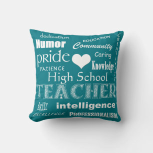 Schullehrer Pride White Heart+Anpassbar Kissen