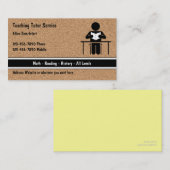 Schullehrer-Privatunterricht-Visitenkarten Visitenkarte (Vorne/Hinten)