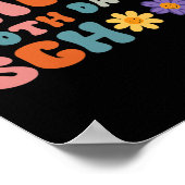 Schullehrer Retro Groovy 100 Tag Poster (Ecke)