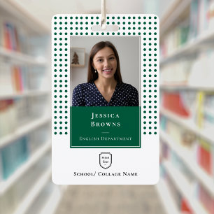 Schullehrer/Schüler mit dem Logo "Dark Green Foto" Ausweis