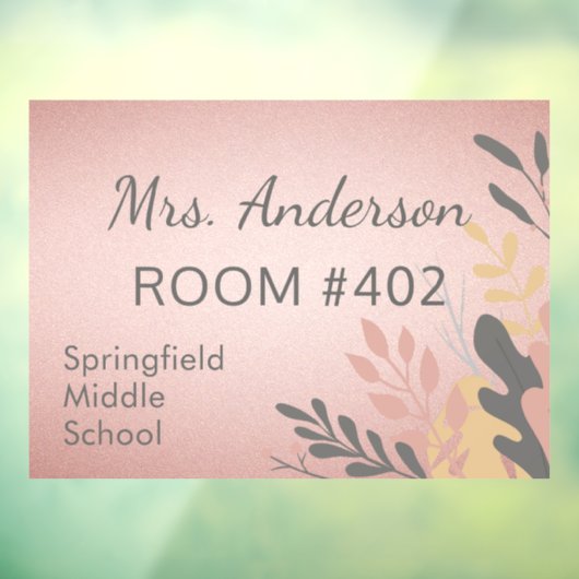 Schullehrer-Signaturfenster Fensteraufkleber (Blatt 3)