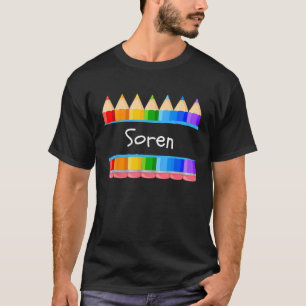 Schullehrer Student Name Soren Kindergarten Tag T-Shirt
