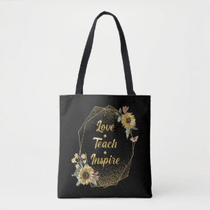 Schullehrer Teach Liebe Inspiriere Sonnenblume Tasche
