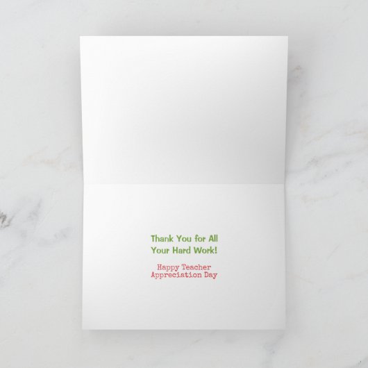 Schullehrer Vielen Dank | Apple Teaching Zitat Karte (Innenseite)