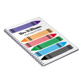 Schullehrerheft mit bunten Stiften Notizblock (Rechte Seite)