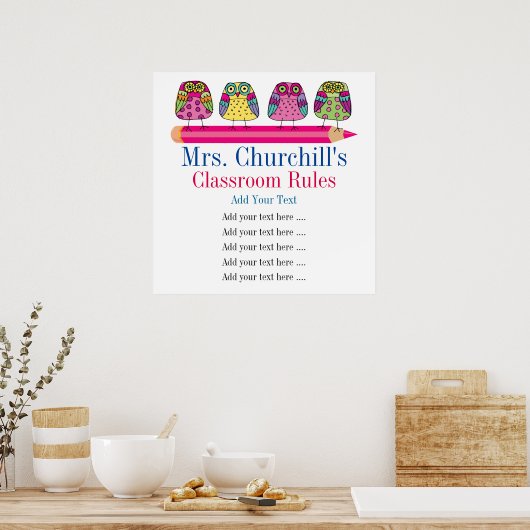 Schullehrerordnung Poster (Küche)