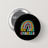 Schullehrertag - 100 Tage intelligenter Regenbogen Button (Vorne & Hinten)
