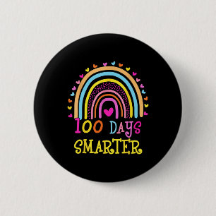 Schullehrertag 100 Tage intelligenter Regenbogen Button