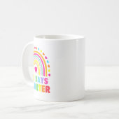 Schullehrertag - 100 Tage intelligenter Regenbogen Kaffeetasse (Vorderseite Links)