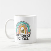 Schullehrertag - 100 Tage intelligenter Regenbogen Kaffeetasse (Links)