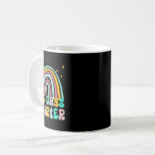 Schullehrertag - 100 Tage intelligenter Regenbogen Kaffeetasse (Vorderseite Links)