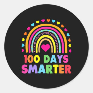 Schullehrertag - 100 Tage intelligenter Regenbogen Runder Aufkleber