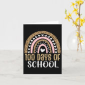 Schullehrertag 100 Tage Regenbogen Leopard Boh Karte (Gelbe Blume)