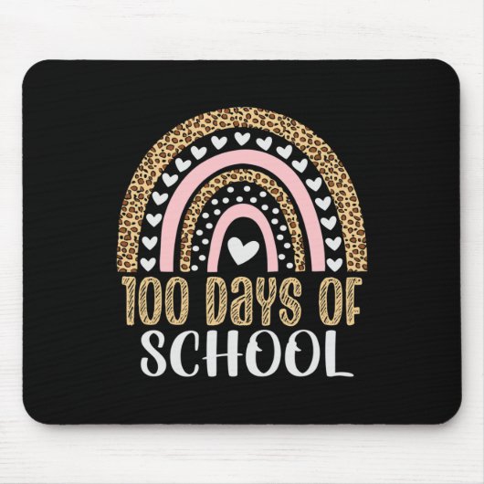 Schullehrertag 100 Tage Regenbogen Leopard Boh Mousepad (Vorne)