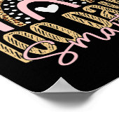 Schullehrertag 100 Tage Regenbogen Leopard Boh Poster (Ecke)