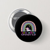 Schullehrertag 100 Tage Smarter Regenbogen Uni Button (Vorne & Hinten)