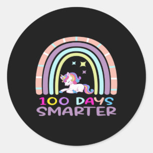 Schullehrertag 100 Tage Smarter Regenbogen Uni Runder Aufkleber