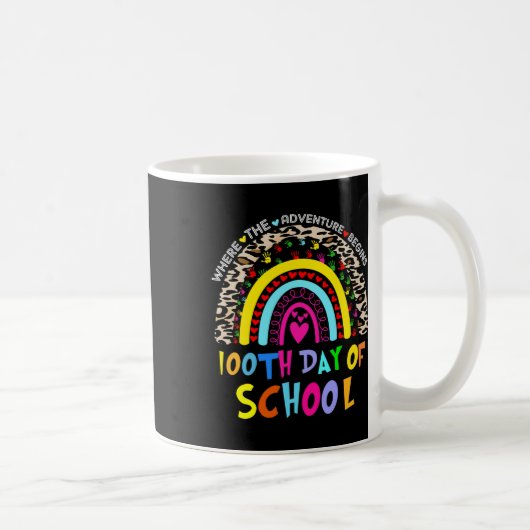 Schullehrertag 100 Tage Smarterer Regenbogen 1 Kaffeetasse (Rechts)
