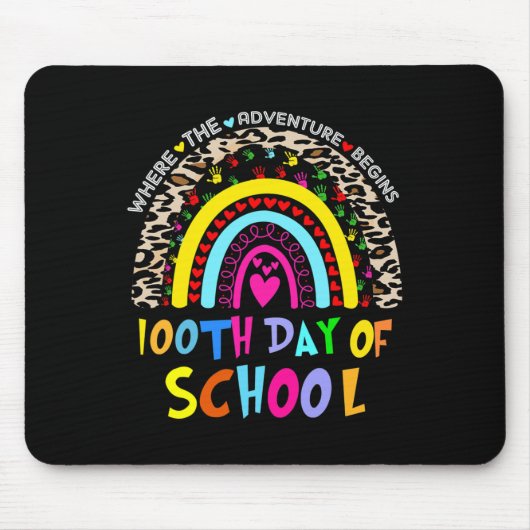 Schullehrertag 100 Tage Smarterer Regenbogen 1 Mousepad (Vorne)