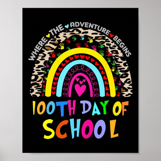 Schullehrertag 100 Tage Smarterer Regenbogen 1 Poster (Vorne)