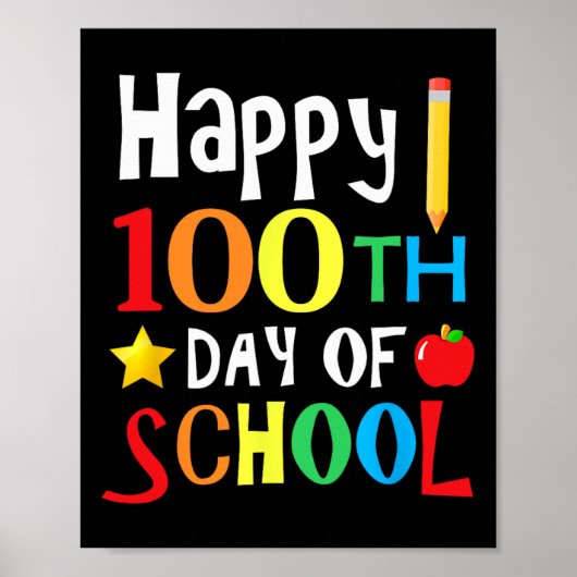 Schullehrertag Kinder 100 Tage 1 Poster (Vorne)