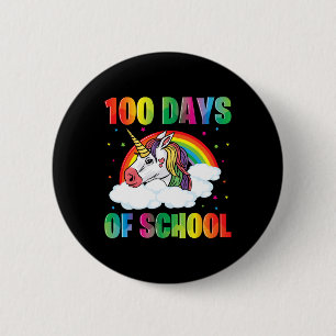 Schullehrertag Unicorn Kinder 100 Tage Rainbo Button