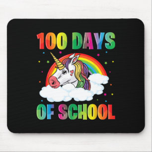 Schullehrertag Unicorn Kinder 100 Tage Rainbo Mousepad