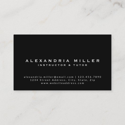 Schullehrmuster | Schwarz-weiß und rosa Visitenkarte (Rückseite)