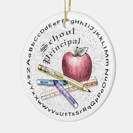 Schulleiter Keramik Ornament (Links)