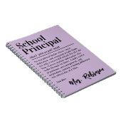 Schulleiter Lustige Definition Lavendel-Cover Notizblock (Rechte Seite)