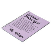 Schulleiter Lustige Definition Lavendel-Cover Notizblock (Linke Seite)