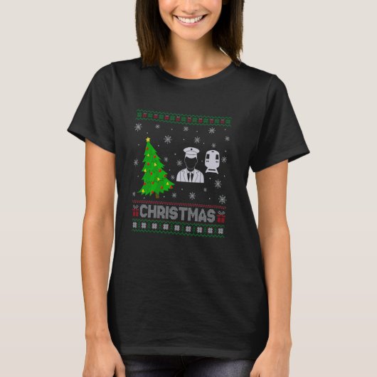 Schulleiter Xmas Tree Lighting Ugly Weihnachten T-Shirt (Vorderseite)
