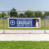 Schullogo Abschluss Foto Party Blau Weiß Banner (Insitu)