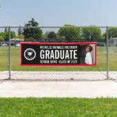 Schullogo Abschluss Foto Party Schwarz Rot Banner (Insitu)