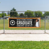 Schullogo Abschluss Foto Party Schwarzes Orange Banner (Insitu)
