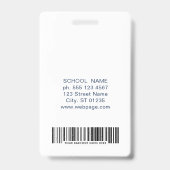 Schullogo Foto Barcode Individuelle Studenten-ID Ausweis (Rückseite)