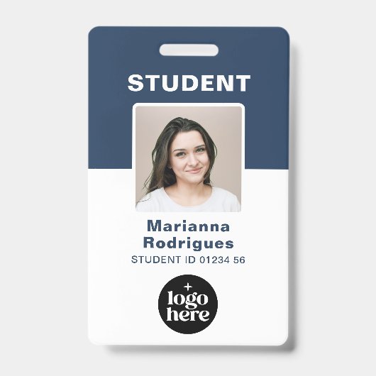 Schullogo Foto Barcode Individuelle Studenten-ID Ausweis (Vorderseite)
