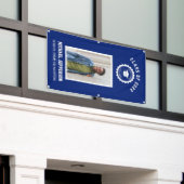 Schullogo oder Maskottchen Blue Foto Abschluss Banner (Äußeres Gebäude)