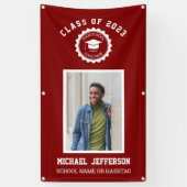 Schullogo oder Maskottchen Maroon Foto Abschluss Banner (Vertikal)