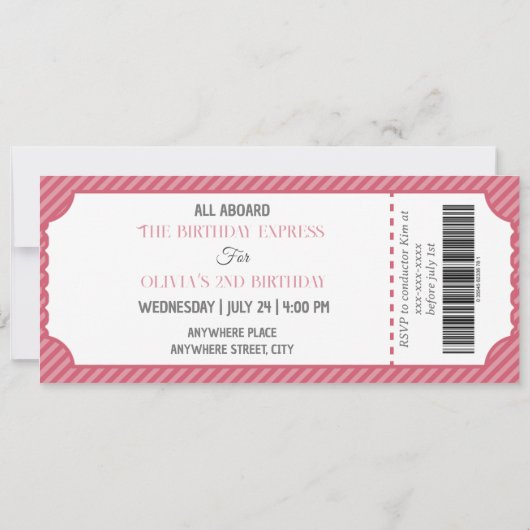 Schulmädchen 2. Geburtstag Einladung (Rückseite)